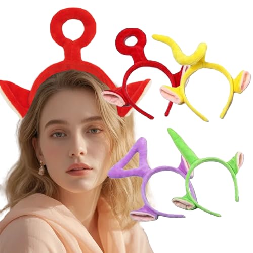 LAKSMI Headbands Ears Cute Headband Womens Headband Costume Accessory Plush Fabric and Fiber-Filled 3D Shape Party Decoration for Role-Playing (Four-colour Medium)