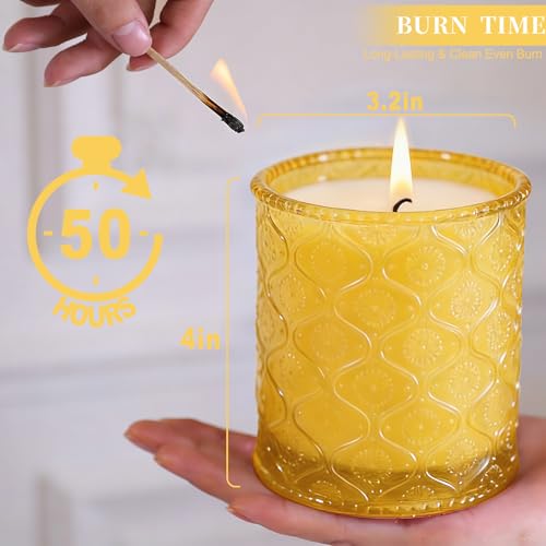 Sandalwood Fig Amber Scented Candles for Mother's Day, Natural Soy Wax Jar Candle in Glass 45 Hours Clean Burn, Gift-Ready for Hosts & Gatherings Elegant Home Décor - Image 6