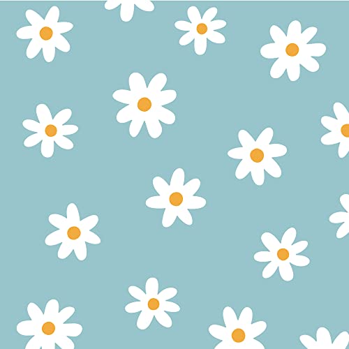 Vinilo decorativo flores blancas para pared hoja 14.5x11.8 in miniatura 1