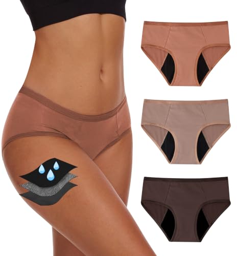 Image of YESWEL Period Underwear For Women, Leakproof Hipster, Brief, Heavy Flow, 3 Pack