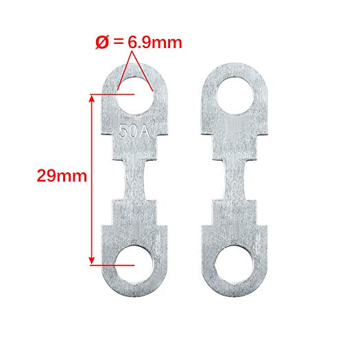 Uxcell 4Pcs 50A Flat Fuse Strip Metal Silver Tone For Car Automobile Dc 32V Universal #TOP1