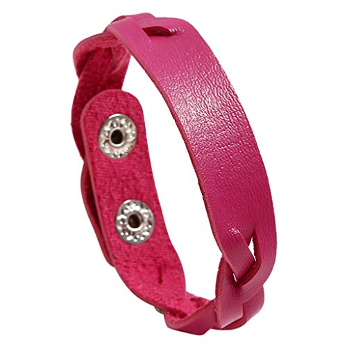 Schlichtes Strickarmband für Damen mit buntem Lederarmband, vielseitiges Accessoire, Armbänder für Damen, persönliche Geburtstagsarmbänder, Einheitsgröße, Eisen