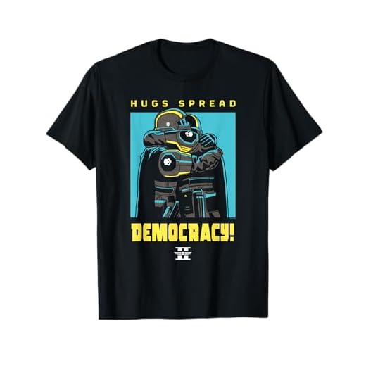 Helldivers 2 PlayStation Video Game Hugs Spread Democracy T-Shirt