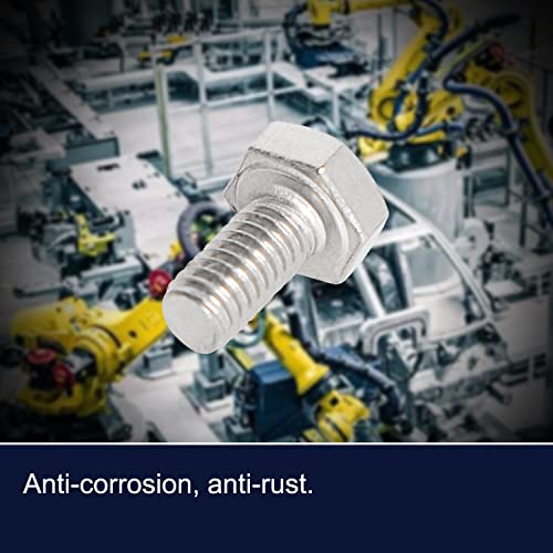 Image of M6 x 12mm Hex Head Bolts Screws Grade 5.8 Stainless Steel, Fasteners Fully Machine Threaded SUS304 30 Pcs