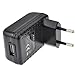 kenable Euro Travel Mains Plug Charger to USB for Charging Devices 2.1A Black