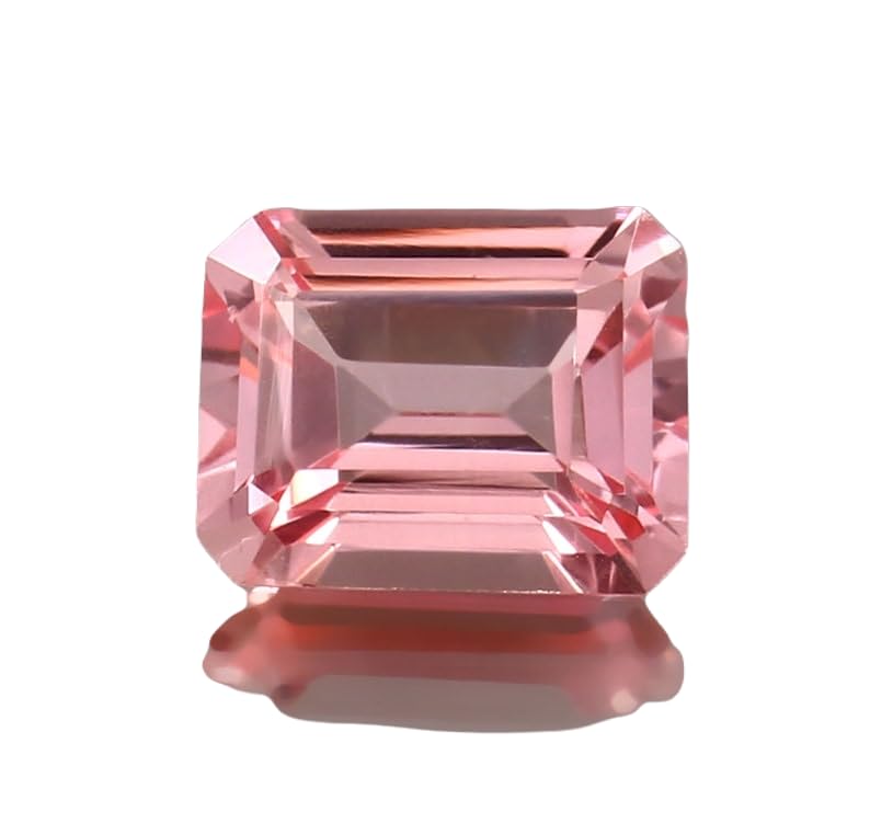 Morganite 10x8mm pierre naturelle forme émeraude pour bague et pendentif