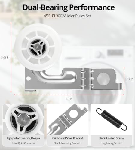 Image of [New] EngPair Dryer Repair Kit for LG Kenmore, Ball-Bearing Pulley & Roller