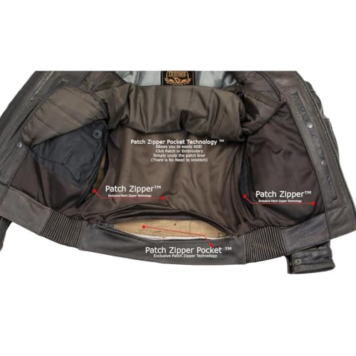 Milwaukee Leather LKM7006 Men's Classic Retro Distressed Brown Leather Jacket with CE Armor Protection - Small3