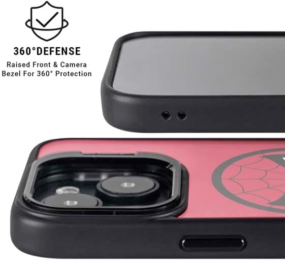 Skinit Kickstand Phone Case Compatible with iPhone 14 - Officially Licensed Marvel Spiderman Spiderman Emblem Design