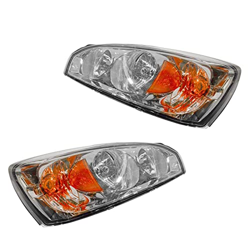 2 Piece Headlight Assembly Set Driver & Passenger Side Compatible with Chevrolet Malibu 2004-2007 Malibu Classic LS Classic LT 2008 GM2502235 GM2503235 15851372 15851373