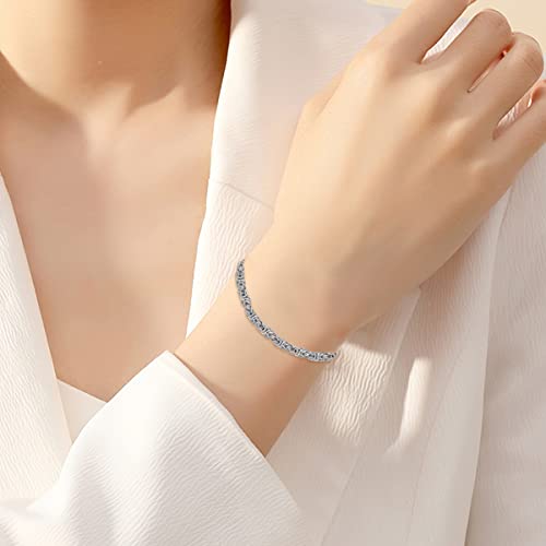 Solid 925 Sterling Silver 2.4MM/3.5MM Byzantine Chain Bracelet for Men Women,with Lobster Claw Clasp,Made in Italy 6.5/7/7.5/8 Inch4