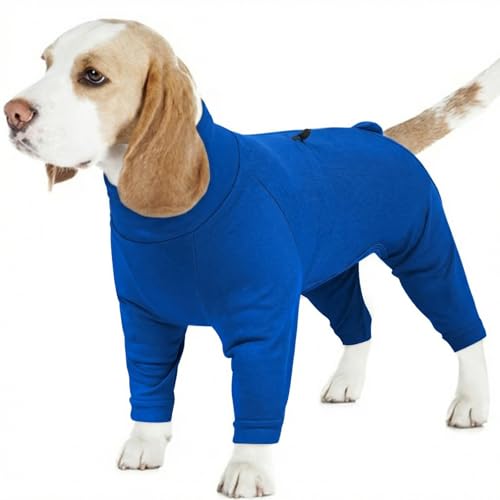 Image of Adjustable Recovery Suit for Small Dogs, Dog Pajamas, Blue, XS