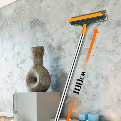 Image of 3 in 1 Bathroom Tiles Cleaning Brush with Wiper Squeegees, with Long Handle Bathroom Floor Window Cleaning Viper(3 in 1 Wiper with Brush)