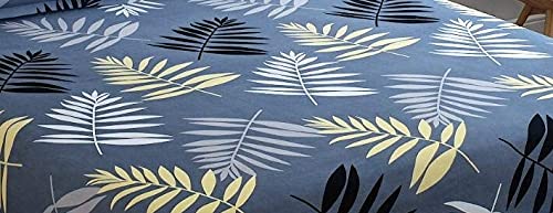 THE HOME STYLE Cotton Feel Glace Cotton 300 Threadcount Elastic Fitted Printed Queen Size Double Bed Bedsheet With 2 Pillow Cover 60"X78", Midnight Leaf , Green, upto 350 tc