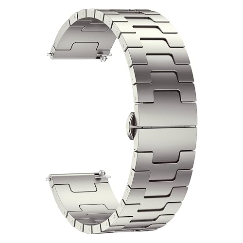 Image of ACM Watch Strap 20mm compatible with Compaq Q Watch Smartwatch | Metal Stainless Steel Belt Luxury Band