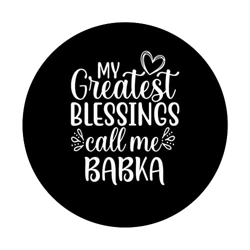 My Greatest Blessings Call Me Babka Poland Polish Grandma PopSockets Swappable PopGrip, Black - Image 3