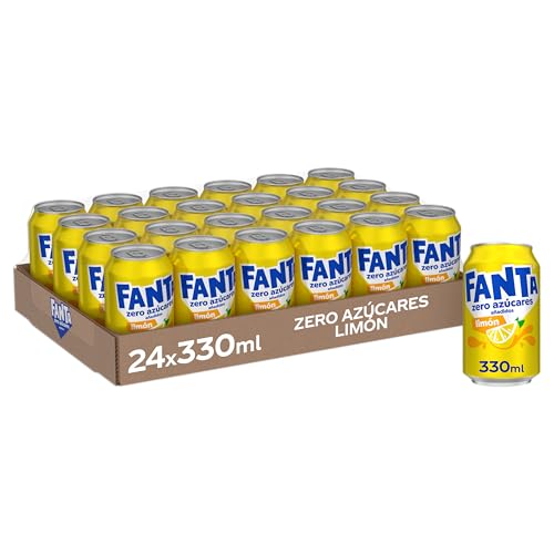 Miniatura 8 de Fanta Limón Zero Azúcar, Refresco de Limón Elaborado a partir de Zumo, Bajo en Calorías- Lata 330 ml Pack de 24