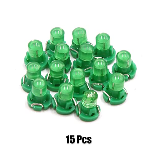 15 piezas bombillas LED verde 12V T3 para auto miniatura 6