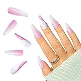 【Presione sobre puntas largas】 Cintas súper adhesivas en lugar de pegamento para uñas, más seguridad y más saludable para las uñas naturales. Satisfaga todas las necesidades de arte de uñas de su salón de bricolaje en casa.