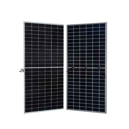 Image of WAAREE 585 Watt N-Type Bifacial Solar Panel - High-Efficiency Mono PERC Half-Cut Technology | BIS & IEC Certified | Framed Dual Glass Bifacial Module | 30 Years Output Warranty | Pack of 2 | 1170 WATT