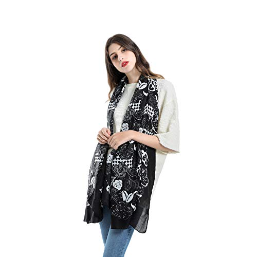 Foulard géométrique imprimé jardin chaud pour femme accessoire automne hiver