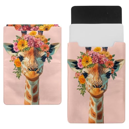 Housse pour ordinateur portable fin contre les rayures étui girafe rose 35,1 x 25,9 cm