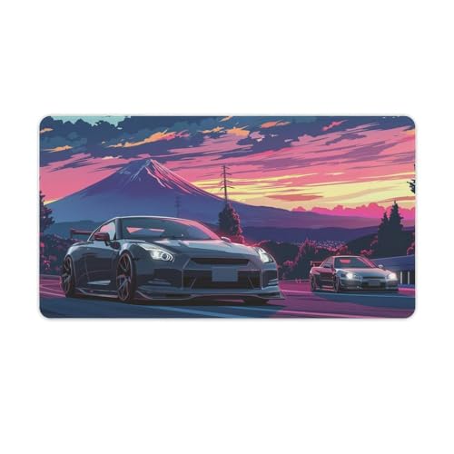 FeoYoed Large Mouse Pad Anime JDM Car Mount Fuji Desk Mat Computer Accessories Gaming Office Organizers Supplies Decor Essentials Keyboard Pads for Desk Rubber 40X75cm