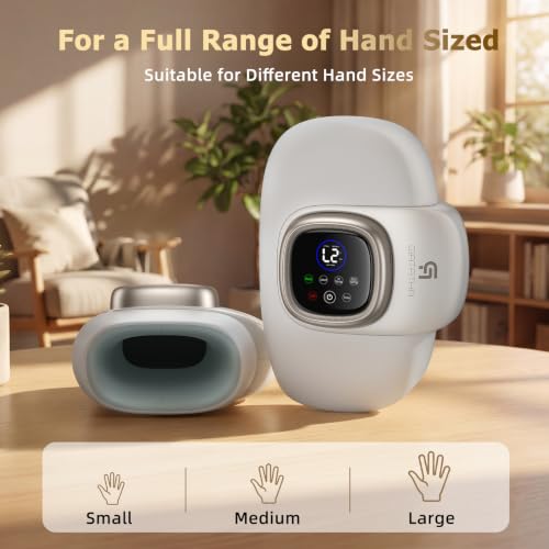 Cordless Hand Massager with Heat and Compression for Hand and Wrists, Gray — view 5
