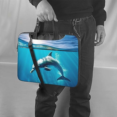 Sac pour ordinateur portable dauphin imprimé mer bleue - 2