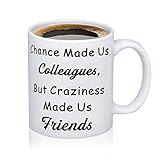 TGBJE Coworker Leaving Gifts Going Away Coffee Mug Chance Made Us Colleagues,But Craziness Made Us Friends Ceramic Coffee Cup (12 Oz)