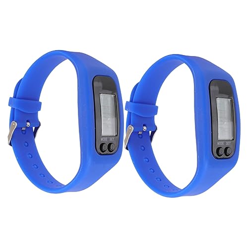 GRIRIW 2piezas Reloj Podómetro Digital Multifuncional Azul para Hombre y Mujer Contador De Calorías y Distancia Pulsera Deportiva Resistente y Económica Diseño Portátil con Detección Auto
