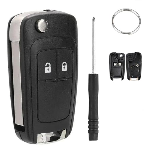 Coques de Clé Compatible pour Vauxhall Astra J Adam Insignia Mokka Meriva B Chevrolet Orlando Cruze Spark Corsa Karl,Boîtier de Clé Télécommande- 2...