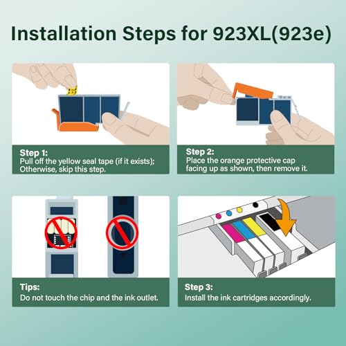 Image of 923XL 923 8130e 8125e Ink Cartridges Combo Pack for HP Printers with Chip