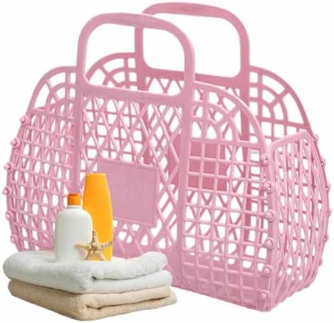 Borsa Tote In Plastica Gelatina Viola – 28x12x21 Cm, Stile Secchiello, Regalo Estivo Per Bambine E Ragazze