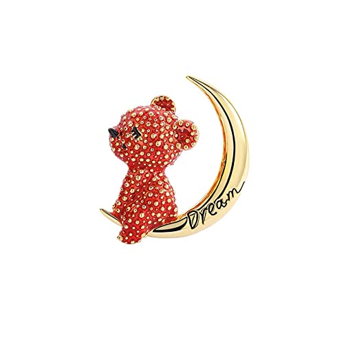 YUNHOME Broche Epingle Broches Pins Épinglette Pince À Châle British Girl Jewelry, Moon Bear’S Dream, Cartoon Brooch, Summer Cute Japanese Niche Female Pin Accessories Cover