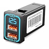 MAXWIN(マックスウィン) カーチャージャー USB QC3.0 車載充電器 TOYOTA トヨタ車系用 スイッチホール パネル 埋め込み 急速充電 充電器 電圧 青 K-USB01-T1B