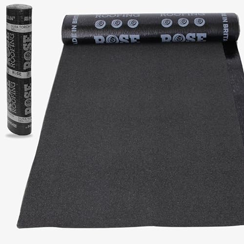 𝐍𝐎𝐕𝐄𝐂𝐑𝐀𝐅𝐓𝐎 Premium Torch-On Heavy Duty Roofing Felt - Durable Mineral Capsheet - SBS Modified Bitumen Membrane - 26.25 ft (8m) Roll, 3.28 ft (1m) Wide, 8lbs/ft² (3,62kg /m²) Weight, Black