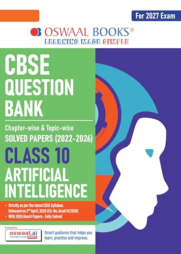 Image of Oswaal CBSE Class 10 Artificial Intelligence Question Bank | Chapter & Topic-wise Solved Papers (2017-2026) | Based on Syllabus (April 2026) | Includes 2026 Papers | For 2027 Exam