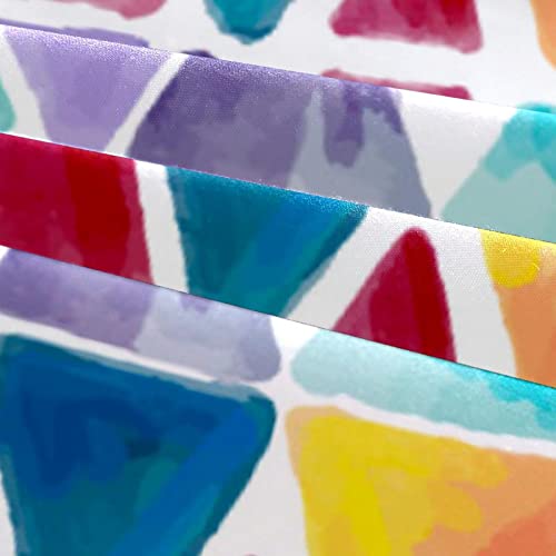 Parure de lit thermique multicolore housse de couette triangles géométriques