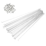 PATIKIL 14G Bicycle Spokes 292 Mm/11.5 Inch, 36 Pcs Stainless Steel J Bend 2mm Mountain Bike Spokes with Brass Nipples for City Road Bike Electric Bike MTB Wheel Spokes, Silver