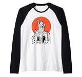 Cat in New York, NYC, America, USA, Patriot, Manhattan Raglan Baseball Tee
