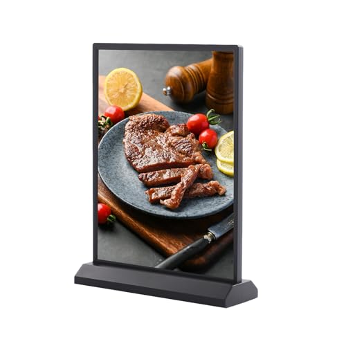 Support de panneau LED A4 double face avec port type C pour menu de table