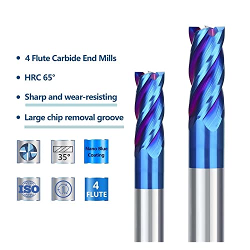 Outil CNC de haute précision fraise carbure monobloc HRC60 à 4 dents de 14mm