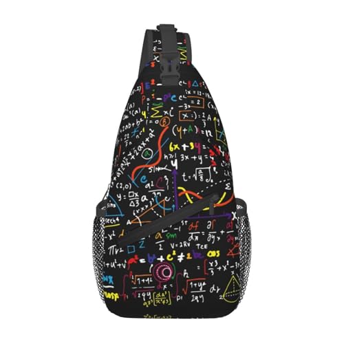 Mochila cruzada con estampado de fórmulas matemáticas