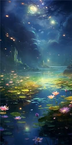 Peinture Diamant 160x80cm Fleurs de Nuit | Kit Complet Grand Format 5D