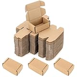 Ellbest 50Pcs Foldable Kraft Boxes Rectangular Boxes Recyclable Cardboard for Packing, Shipping, storaging Lightweight Item 2.8x1.6x1.1 inches