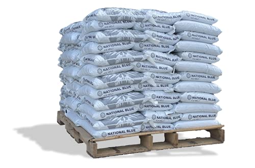 National Blue Ice Melt 20lb Bag - Fast Acting Ice Melter - Pet, Plant and Concrete Friendly, Environmentally Safe - Free of Magnesium Chloride - Melts to -15°F - Pallet (120 Bags)