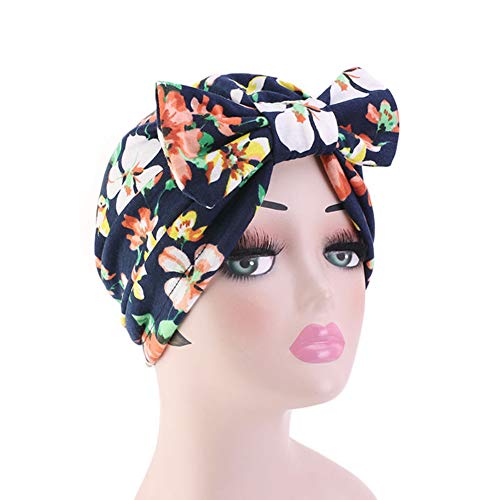 iKulilky Gorro Turbante para Mujer,Gorros de quimio,Pañuelos para la cabeza,gorro de quimioterapia de arco y bufanda para el maquillaje - Armada