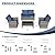 VONZOY Wicker Patio Furniture Set, 4 Piece Outdoor Sectional Sofa Sets, Gray PE Rattan Patio Conversation Set for Balcony, Porch, Navy