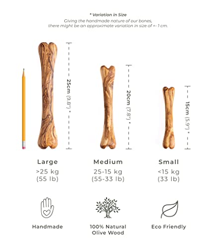 Darido Olibone - Jouet à mâcher en Bois d'olivier - Os irrésistible pour Tous Les Chiens S 15x3cm - Jouets pour Chiots résistants - Jouets pour Chiens indestructibles - Jouets de Dentition - Image 4